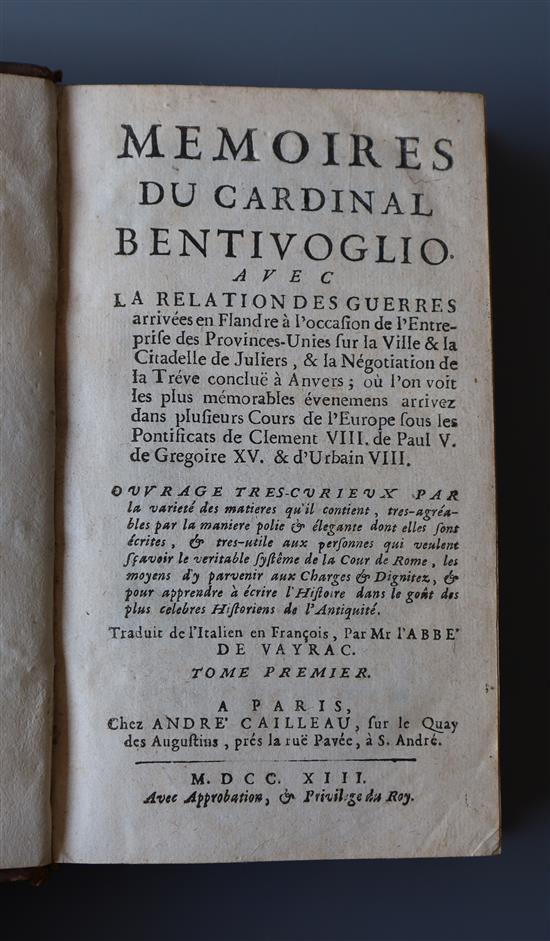 Bentivoglio (Guido) - Memoires de Cardinal Bentivoglio avec la relation des guerres arrivees en Flandre à loccasion